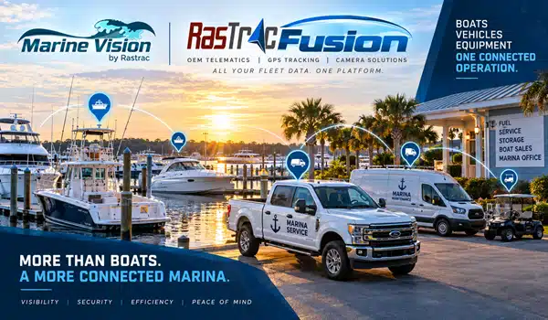 RastracFusion marina vehicle tracking for service trucks and marina fleet vehicles.